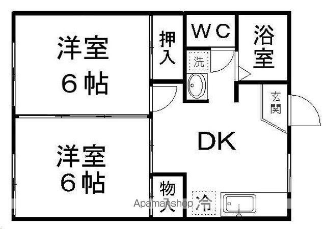 サンシャイン黒松(2DK/1階)の間取り写真
