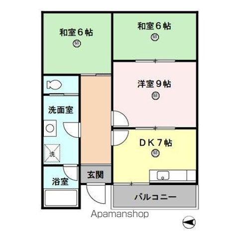 田波ビル(3DK/2階)の間取り写真