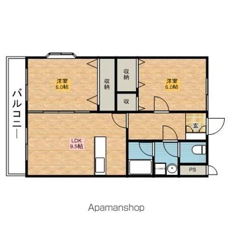 スプリームつつい(2LDK/3階)の間取り写真