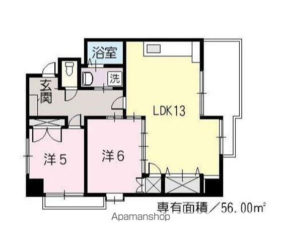 IKEDA BUILDING(2LDK/5階)の間取り写真