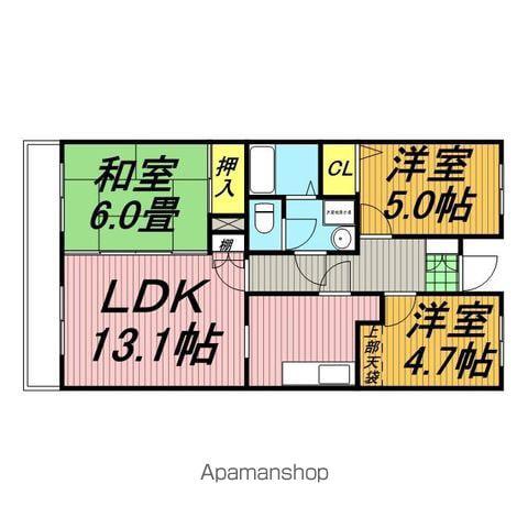 KSツインボヌールⅠ(3LDK/2階)の間取り写真