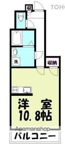 ジャルダンⅢ(ワンルーム/1階)の間取り写真