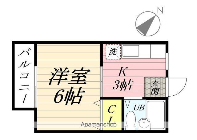 サニーコーポ豊田(1K/2階)の間取り写真