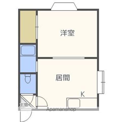 シャトレー平岸(1DK/2階)の間取り写真