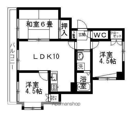 グローバルパレス(3LDK/3階)の間取り写真