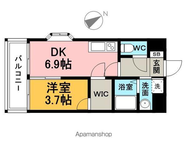 カーサ エンペサール(1DK/8階)の間取り写真
