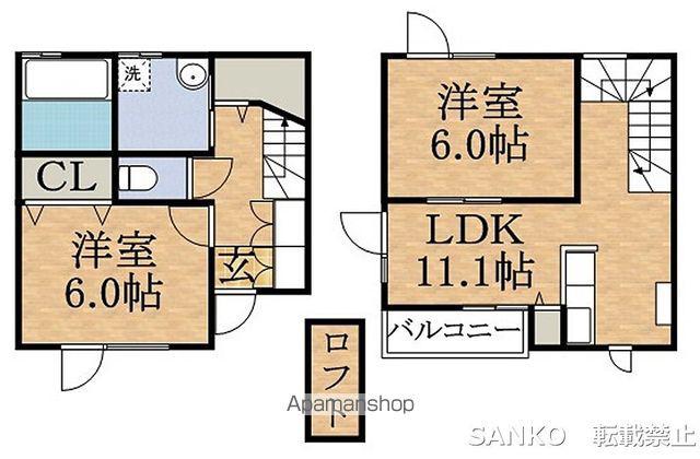 クチュールＮ３２(2LDK)の間取り写真