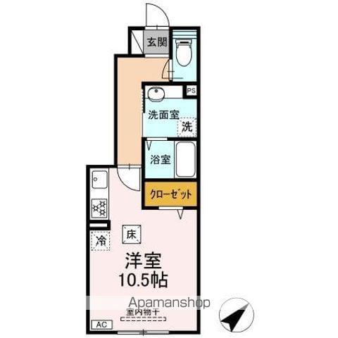 小松島ハイツ(ワンルーム/1階)の間取り写真