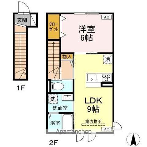 NPLUS(1LDK/2階)の間取り写真