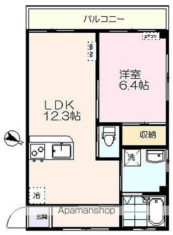木曽根マンション(1LDK/2階)の間取り写真