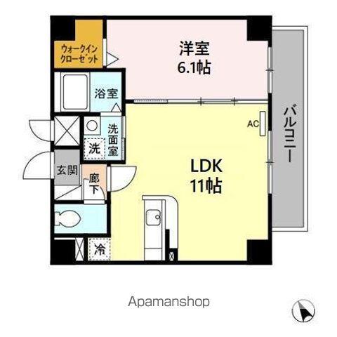 アースヒル東白壁(1LDK/5階)の間取り写真