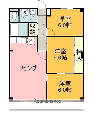 ニューマリッチ美貴(3LDK/3階)の間取り写真