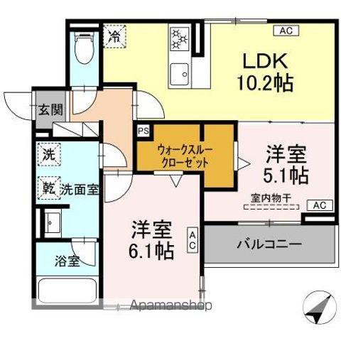 ルサンティエ一社(2LDK/3階)の間取り写真