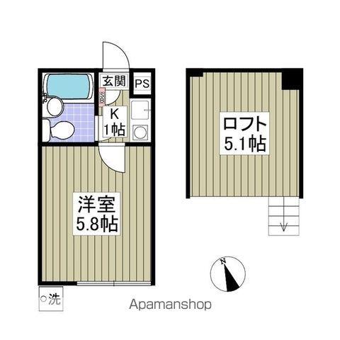 ジュネパレス八千代第51(1K/1階)の間取り写真