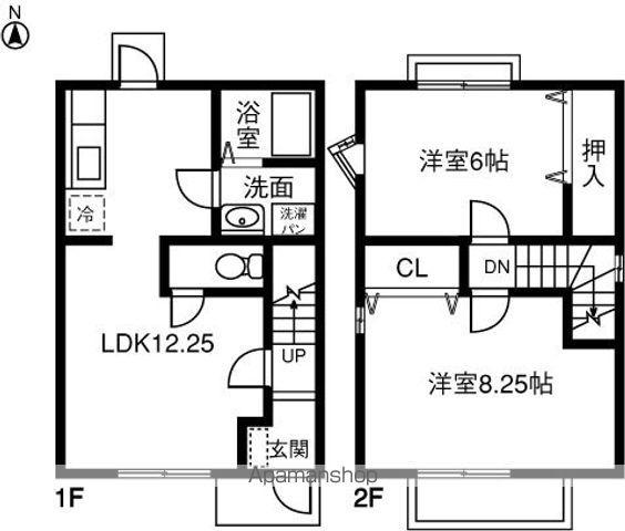 名鉄広見線 富岡前駅 徒歩8分 2階建 築29年(2LDK)の間取り写真