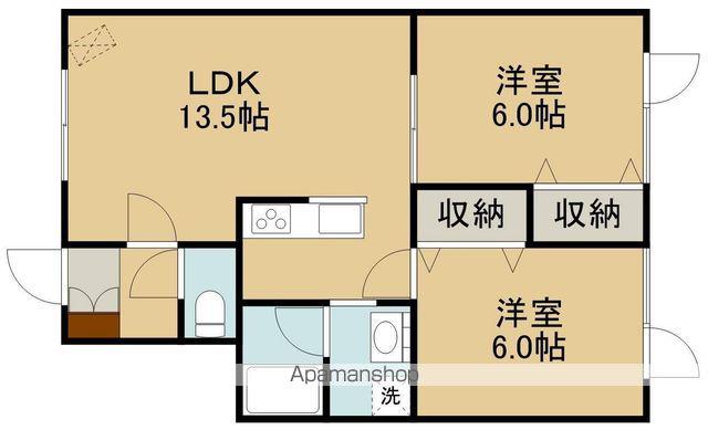 コーポなかのⅡ(2LDK/2階)の間取り写真