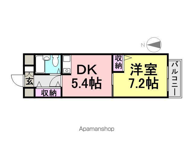 ロイヤルメゾン塚口南2(1DK/2階)の間取り写真