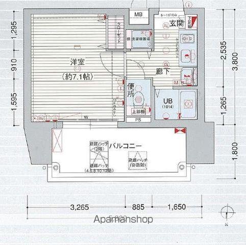 プレサンス覚王山D-STYLEⅡ(1K/9階)の間取り写真