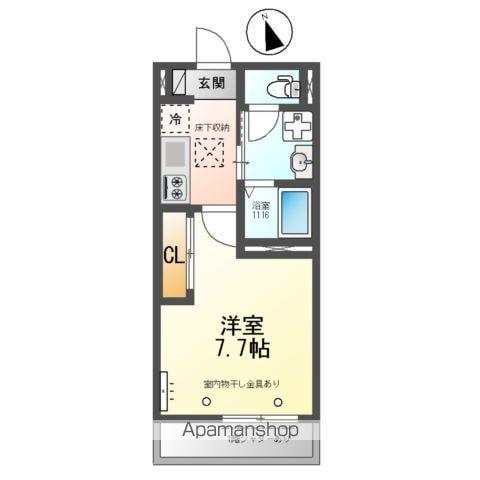 OCEANCOASTTSUDANUMAオーシャンコーストツダヌ(1K/1階)の間取り写真