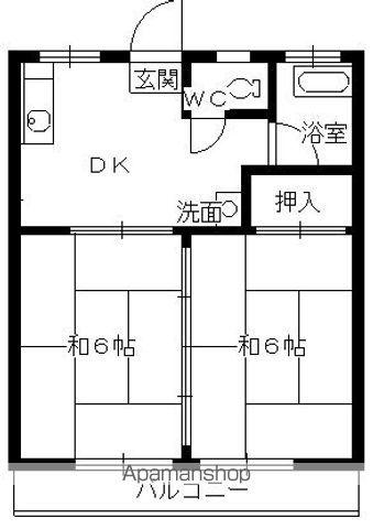 サンハイツ88(2DK/1階)の間取り写真