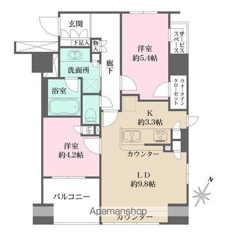 BELISTA横浜弐番館(2LDK/5階)の間取り写真