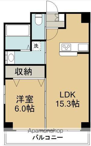 グラバード(1LDK/5階)の間取り写真