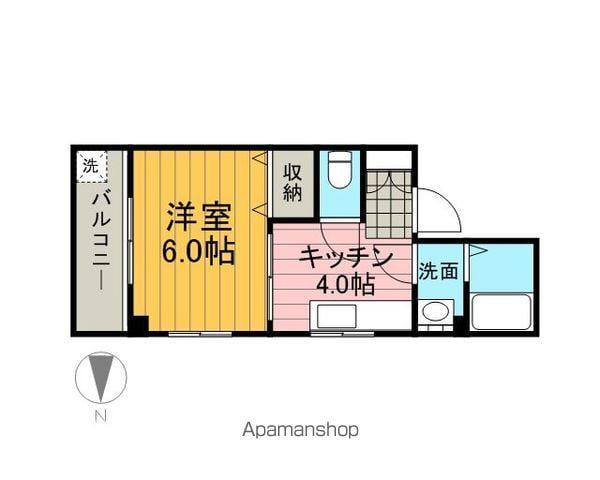 ハイツ リバーランド(1K/4階)の間取り写真