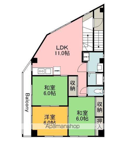 YOTUBABIRU(3LDK/4階)の間取り写真