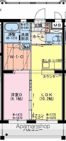 K・キクロスT&Ⅱ(1LDK/1階)の間取り写真