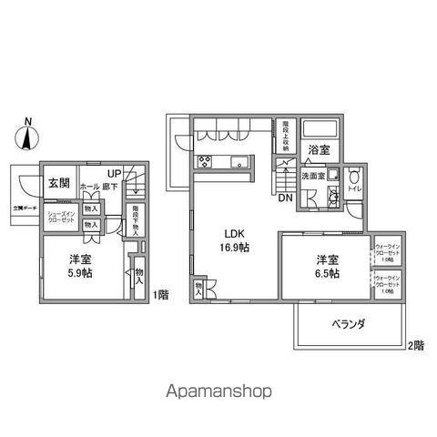 神戸市西神山手線 県庁前駅(兵庫) 徒歩12分 2階建 築8年(2LDK)の間取り写真