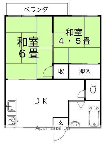 ハイツフォーブル(2DK/2階)の間取り写真