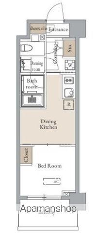 グランカーサ四谷(1DK/5階)の間取り写真