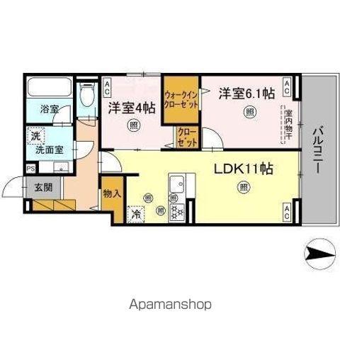 D-KUUTIO(2LDK/2階)の間取り写真