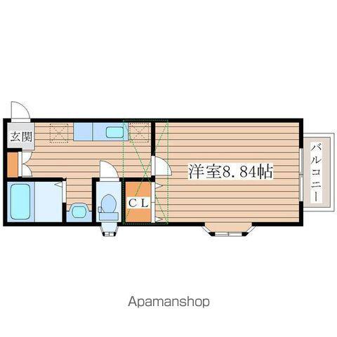 クレセール南吉成弐番館(1K/1階)の間取り写真