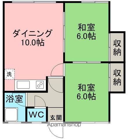 グリーンハイツ(2DK/1階)の間取り写真