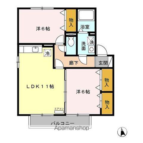 ルミエール(2LDK/2階)の間取り写真