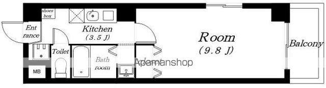 アフロディーテ2(1K/2階)の間取り写真