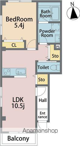 アル・羽ノ浦A(1LDK/1階)の間取り写真