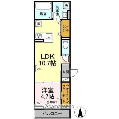 メラヴィリア(1LDK/3階)の間取り写真
