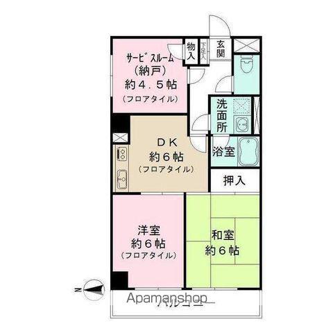 セジュール津田沼(2SDK/3階)の間取り写真