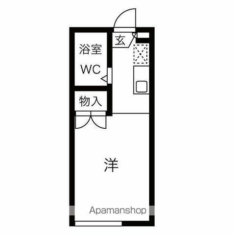 CROWN M&K(ワンルーム/1階)の間取り写真