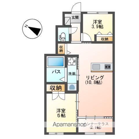 ラコッリーナ(2LDK/1階)の間取り写真