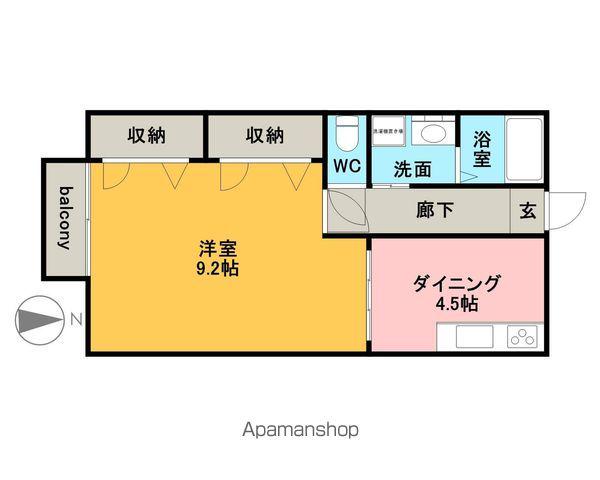 サンシャイン開発(1DK/1階)の間取り写真