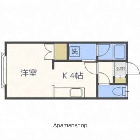マンションはるにれ(1K/2階)の間取り写真