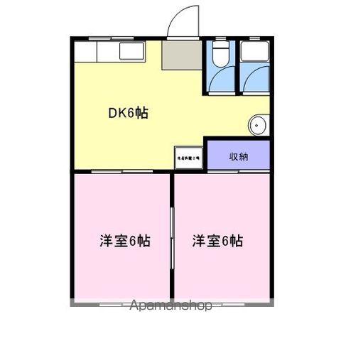 アジュール塩冶南(2DK/2階)の間取り写真