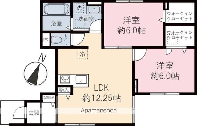 WTAコーポ(2LDK/1階)の間取り写真