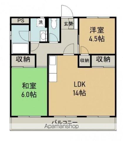 ハイツ古江(2LDK/1階)の間取り写真