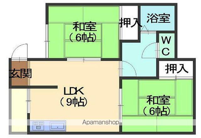 ドリームハイツA棟(2LDK/1階)の間取り写真