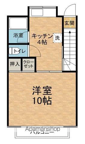 ティーダ(1K/2階)の間取り写真