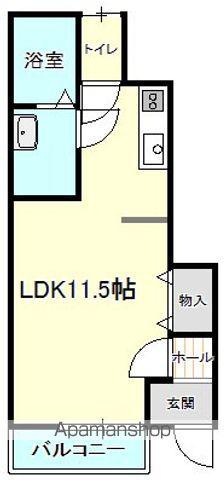 ラ・ヴィ(ワンルーム/1階)の間取り写真